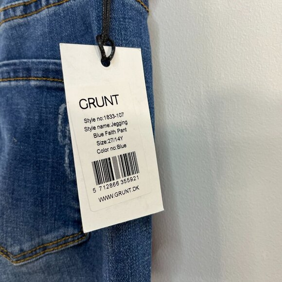 Grunt Girl's Blue Faith Pant Destroyed Jegging Jeans - Size 27  / 14 Years - NWT - Picture 4 of 8